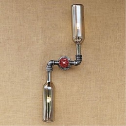 Rustik Lodge Mässing Funktion För Ambient Light Wall Sconces Vägg Ljusblå Smoke Grey