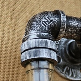 Rustik Lodge Mässing Funktion För Ambient Light Wall Sconces Vägg Ljusblå Smoke Grey