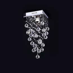 Modern Och Modern Kristall Galvaniserad Metallkrona Flush Mount