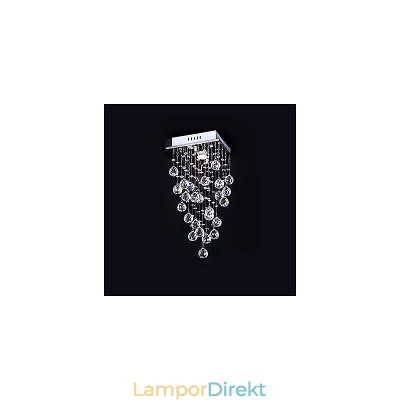Modern Och Modern Kristall Galvaniserad Metallkrona Flush Mount