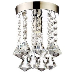 Modern Och Modern Traditionell Klassisk Lantlig Kristall Mini-Stil Chrome Crystal Flush Mount