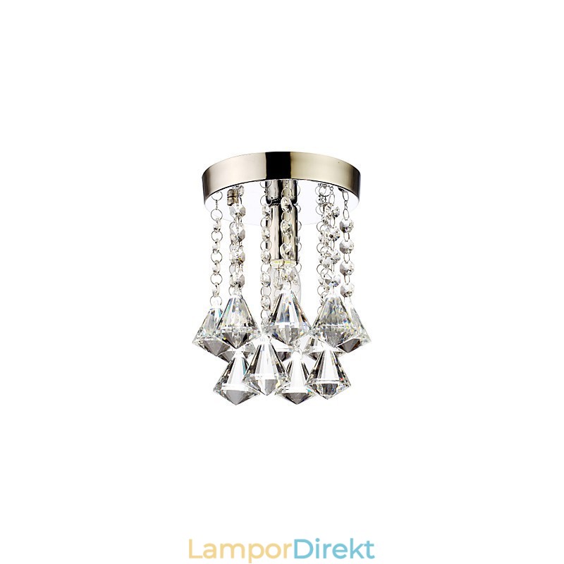 Modern Och Modern Traditionell Klassisk Lantlig Kristall Mini-Stil Chrome Crystal Flush Mount