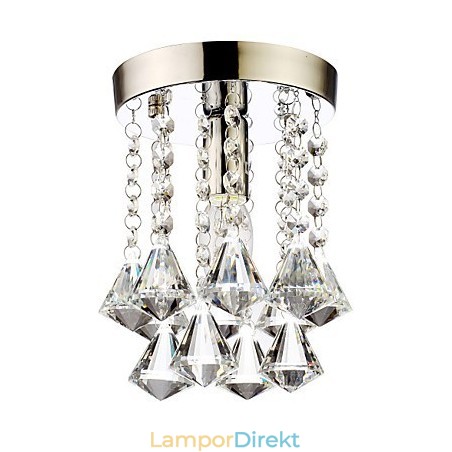 Modern Och Modern Traditionell Klassisk Lantlig Kristall Mini-Stil Chrome Crystal Flush Mount Modern Och Modern Traditionell Klassisk Lantlig Kristall Mini-Stil Chrome Crystal Flush Mount