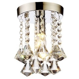 Modern Och Modern Traditionell Klassisk Lantlig Kristall Mini-Stil Chrome Crystal Flush Mount