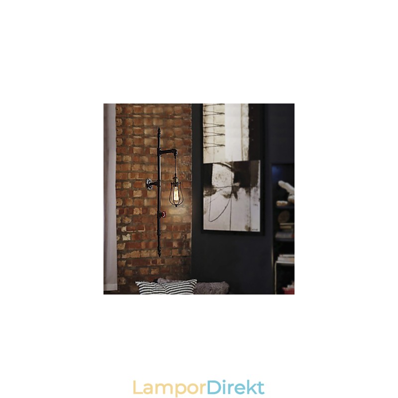 Retro Industrirör Vägglampor Enkel Loft Svart Fågelbur Metall Vardagsrum Matsal Kök Bar Café Dekorationsbelysning