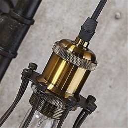 Retro Industrirör Vägglampor Enkel Loft Svart Fågelbur Metall Vardagsrum Matsal Kök Bar Café Dekorationsbelysning