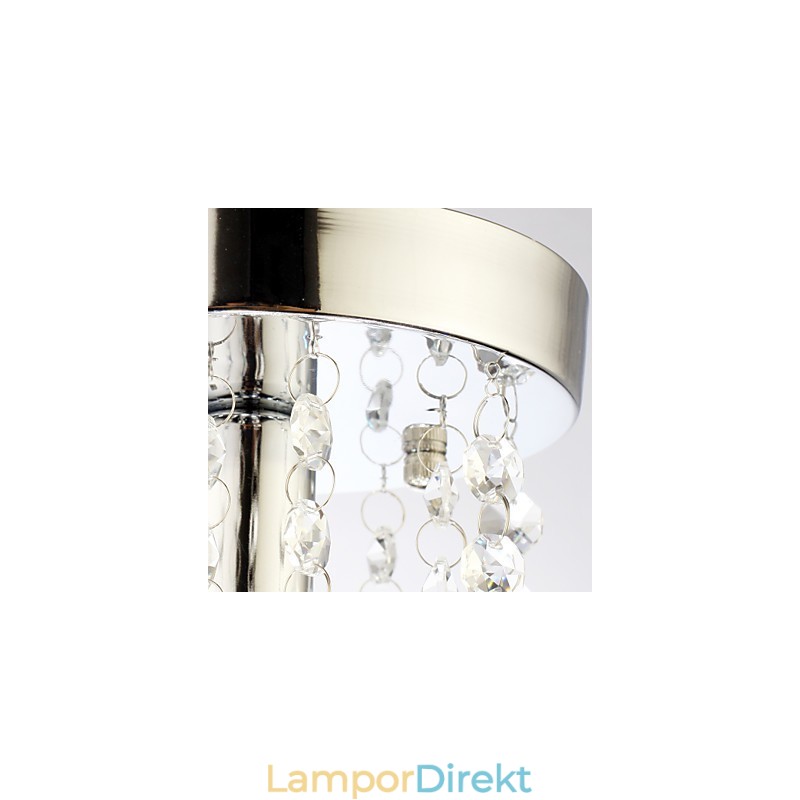 Modern Och Modern Traditionell Klassisk Lantlig Kristall Mini-Stil Chrome Crystal Flush Mount