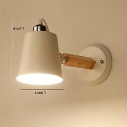 Vintage Trä Art Deco Metall Metall Rustik Vägglampa Vardagsrum Matsal Hall Vägglampa Svart Vit Valfritt