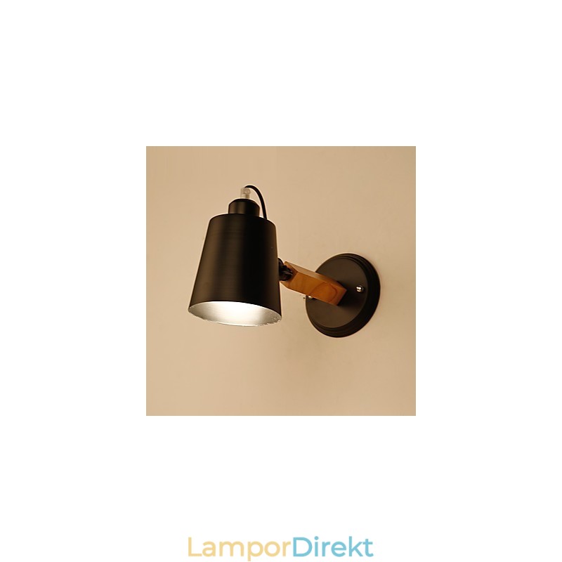 Vintage Trä Art Deco Metall Metall Rustik Vägglampa Vardagsrum Matsal Hall Vägglampa Svart Vit Valfritt