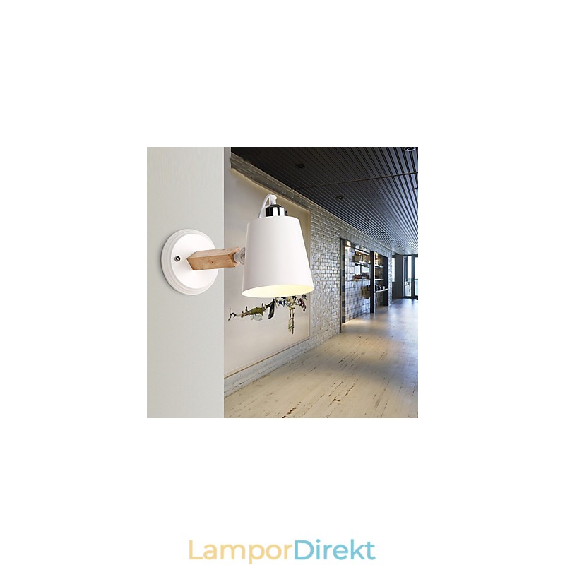 Vintage Trä Art Deco Metall Metall Rustik Vägglampa Vardagsrum Matsal Hall Vägglampa Svart Vit Valfritt