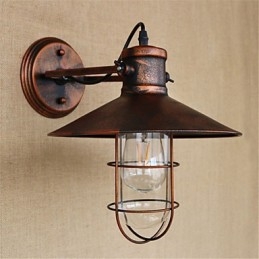 Rustik Lodge Country Retro Målning Funktion För Mini Style Downlight Vägglampor
