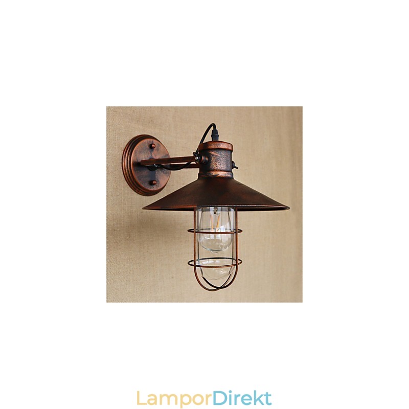 Rustik Lodge Country Retro Målning Funktion För Mini Style Downlight Vägglampor