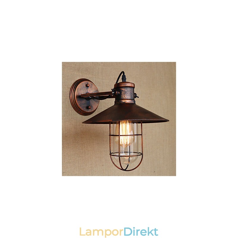 Rustik Lodge Country Retro Målning Funktion För Mini Style Downlight Vägglampor