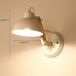 Vintage Trä Art Deco Metall Metall Rustik Vägglampa Vardagsrum Matsal Hall Vägglampa Svart Vit Valfritt