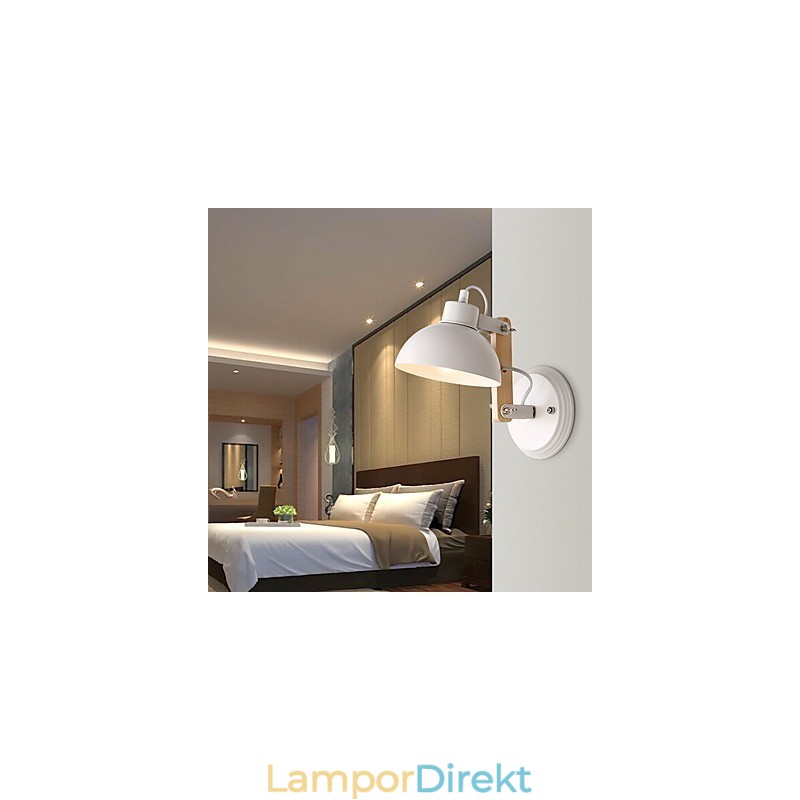 Vintage Trä Art Deco Metall Metall Rustik Vägglampa Vardagsrum Matsal Hall Vägglampa Svart Vit Valfritt