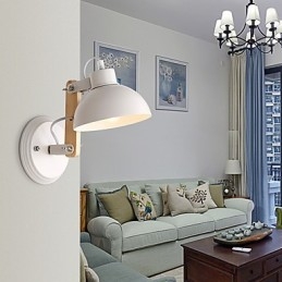 Vintage Trä Art Deco Metall Metall Rustik Vägglampa Vardagsrum Matsal Hall Vägglampa Svart Vit Valfritt