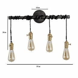 Vintage Industrial Pipe Vägglampor Med Strömbrytare Creative Lights Restaurang Cafe Bar Dekorationsbelysning Med 4 Ljus Målad Finish