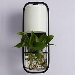 Modern Järn Kreativ Krukväxt Glas Vägglampa