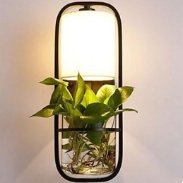 Modern Järn Kreativ Krukväxt Glas Vägglampa