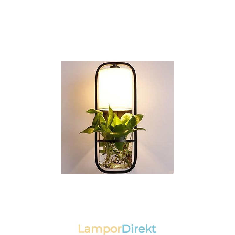 Modern Järn Kreativ Krukväxt Glas Vägglampa