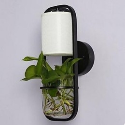 Modern Järn Kreativ Krukväxt Glas Vägglampa