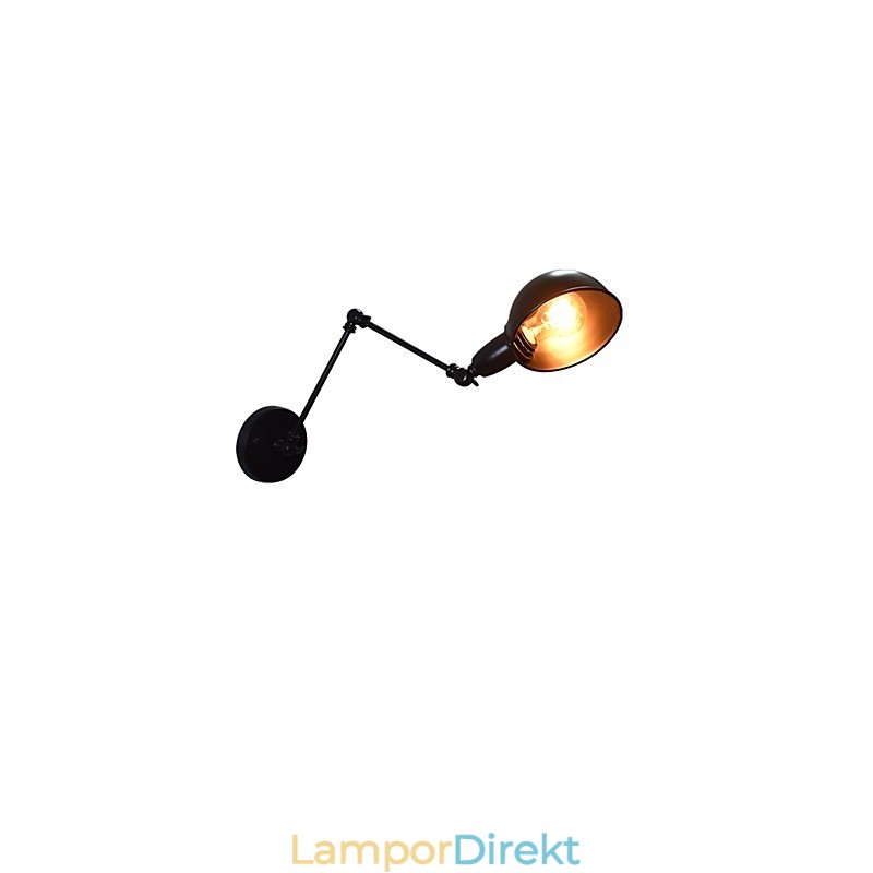 Järnvägglampa Hopfällbar Svart Enkel Retro Vägglampa Enkelhuvud Dekorativ Vägglampa Europeisk Stil