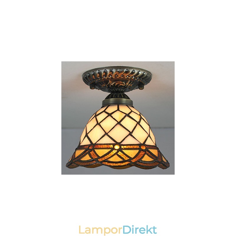 European Rural Creative Arts Målat Glas Absorbera Dome Lamp Light