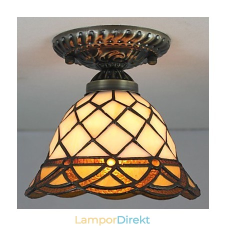 European Rural Creative Arts Målat Glas Absorbera Dome Lamp Light European Rural Creative Arts Målat Glas Absorbera Dome Lamp Light