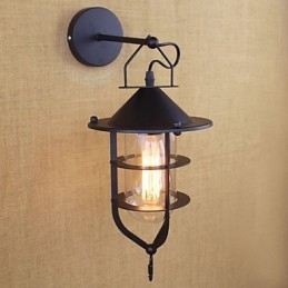 Country Retro Painting Feature För Mini Style Eye Protection Ambient Light Wall Sconces