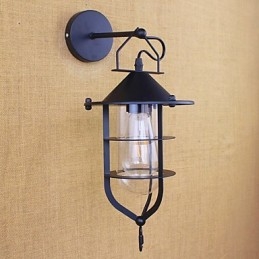 Country Retro Painting Feature För Mini Style Eye Protection Ambient Light Wall Sconces