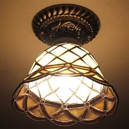 European Rural Creative Arts Målat Glas Absorbera Dome Lamp Light