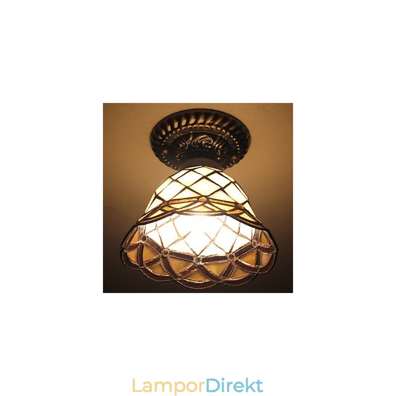 European Rural Creative Arts Målat Glas Absorbera Dome Lamp Light