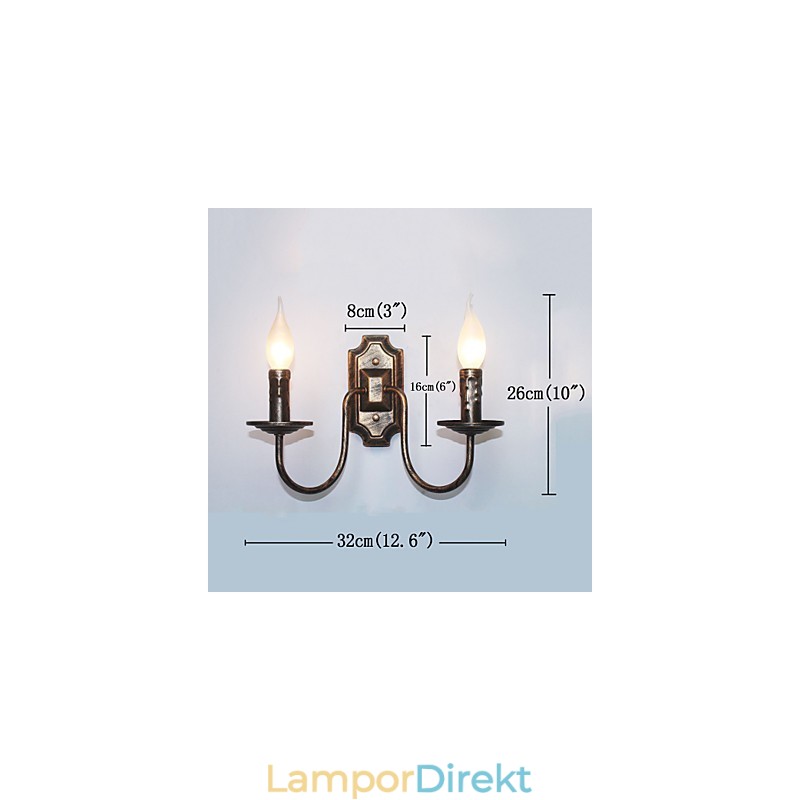 Retro Enkel Vägglampa Korridor Hall Dubbelhuvud Lampa Sovrum Vardagsrum Vägglampa Belysning