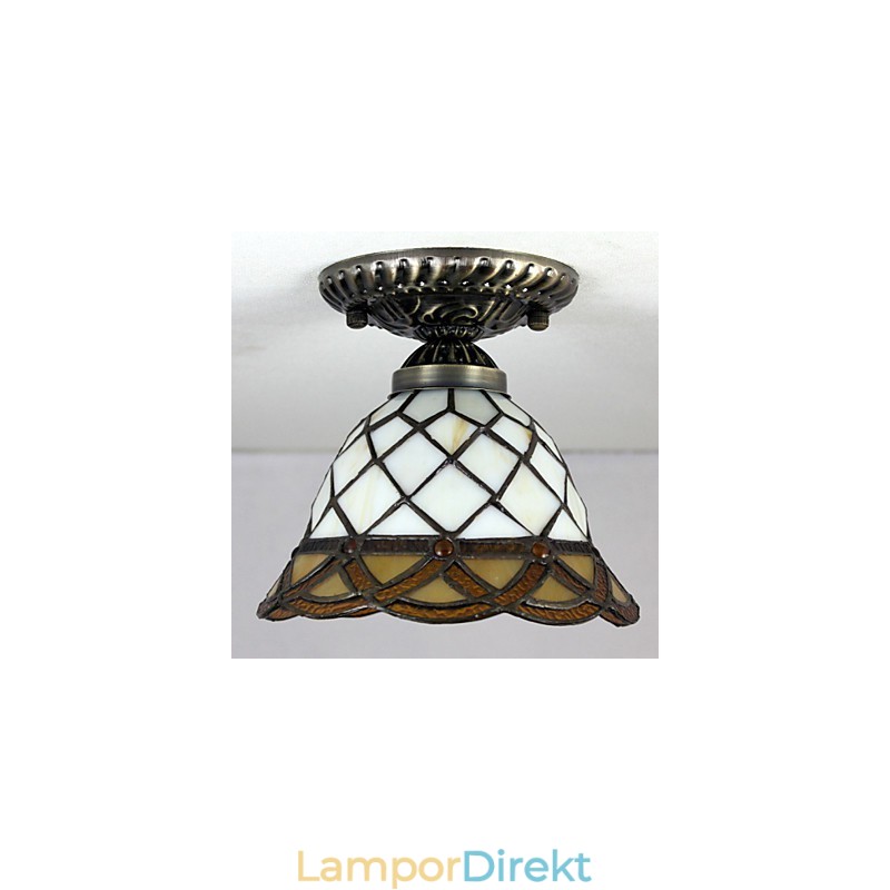 European Rural Creative Arts Målat Glas Absorbera Dome Lamp Light