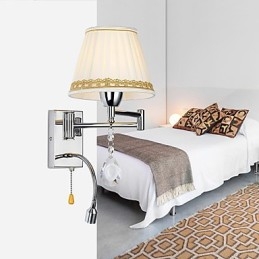Modern Contemporary Rustic Lodge Modern Contemporary Country Chrome Feature För Crystal Swing Arm Vägglampa