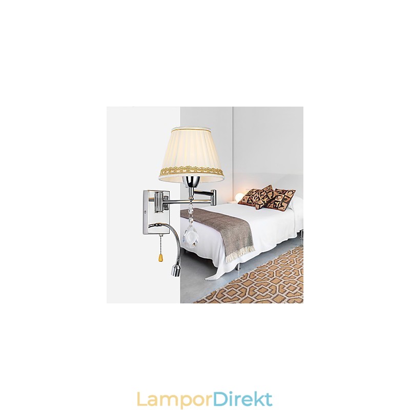 Modern Contemporary Rustic Lodge Modern Contemporary Country Chrome Feature För Crystal Swing Arm Vägglampa