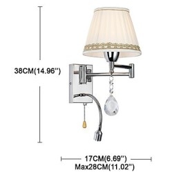 Modern Contemporary Rustic Lodge Modern Contemporary Country Chrome Feature För Crystal Swing Arm Vägglampa