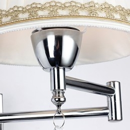 Modern Contemporary Rustic Lodge Modern Contemporary Country Chrome Feature För Crystal Swing Arm Vägglampa