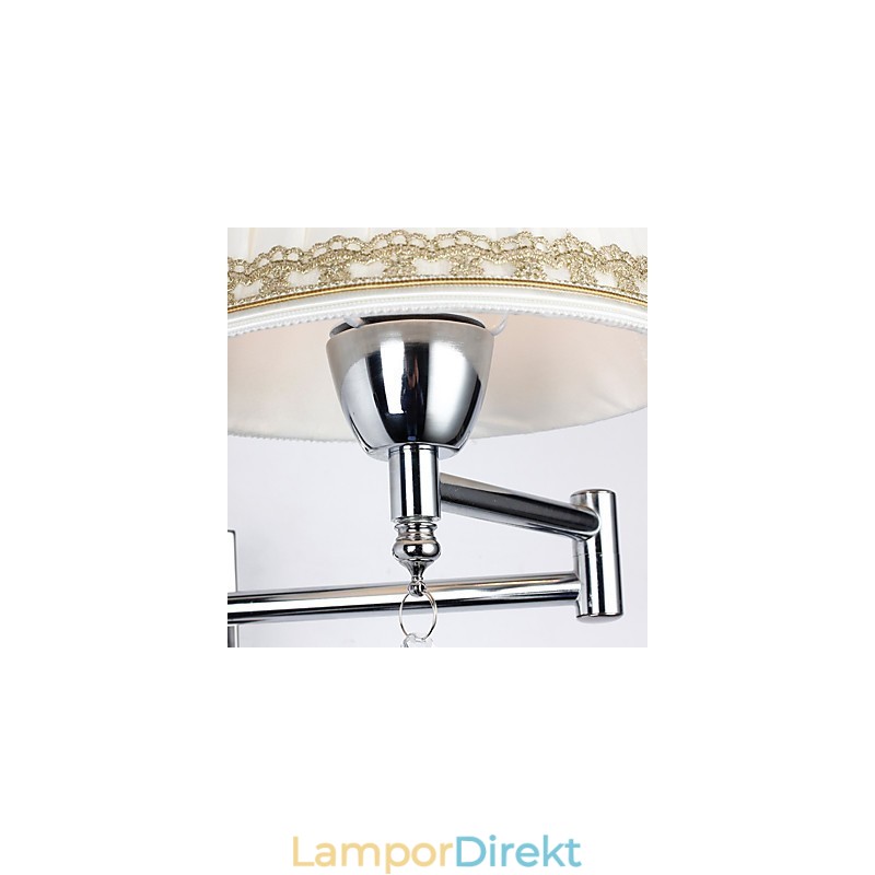 Modern Contemporary Rustic Lodge Modern Contemporary Country Chrome Feature För Crystal Swing Arm Vägglampa