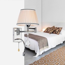 Vägglampa Modern Contemporary Rustic Lodge Modern Contemporary Country Chrome Feature För Crystal Swing Arm