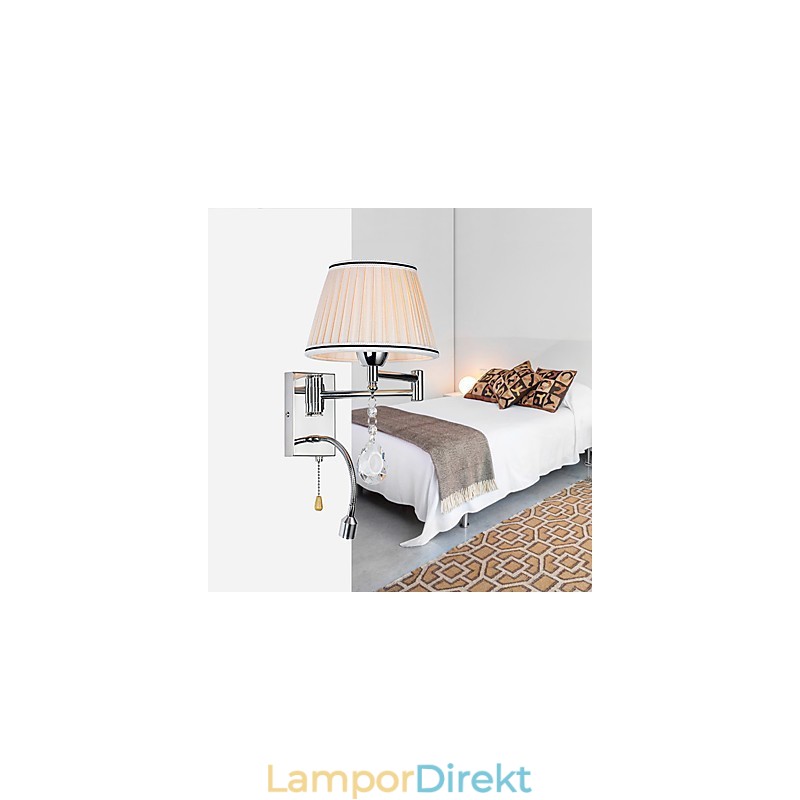 Vägglampa Modern Contemporary Rustic Lodge Modern Contemporary Country Chrome Feature För Crystal Swing Arm