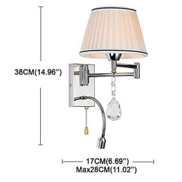 Vägglampa Modern Contemporary Rustic Lodge Modern Contemporary Country Chrome Feature För Crystal Swing Arm