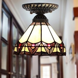 European Rural Creative Arts Målat Glas Absorbera Dome Lamp Light
