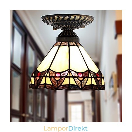 European Rural Creative Arts Målat Glas Absorbera Dome Lamp Light European Rural Creative Arts Målat Glas Absorbera Dome Lamp Light