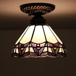 European Rural Creative Arts Målat Glas Absorbera Dome Lamp Light