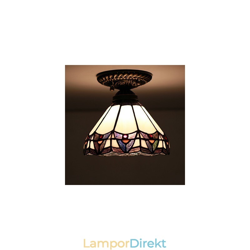 European Rural Creative Arts Målat Glas Absorbera Dome Lamp Light