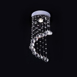 Modern Och Modern Kristall Galvaniserad Metallkrona Flush Mount