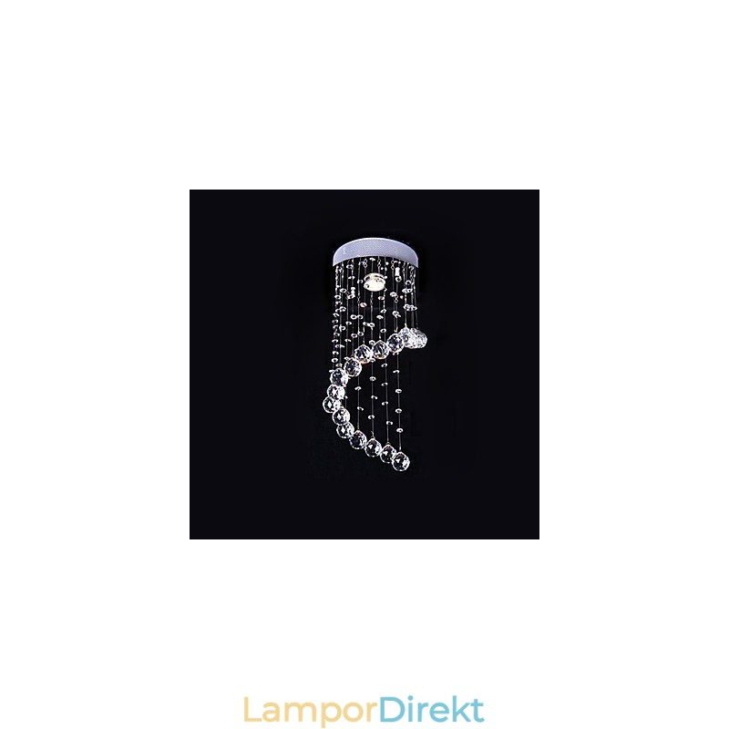 Modern Och Modern Kristall Galvaniserad Metallkrona Flush Mount