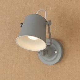 Målat Stål Vägglampa Stum Svart Amerikansk Kaffe Dekoration Retro Väggljus Ljussabel Lampa På Vägg