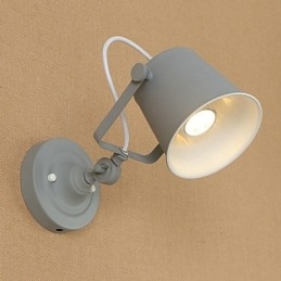 Målat Stål Vägglampa Stum Svart Amerikansk Kaffe Dekoration Retro Väggljus Ljussabel Lampa På Vägg
